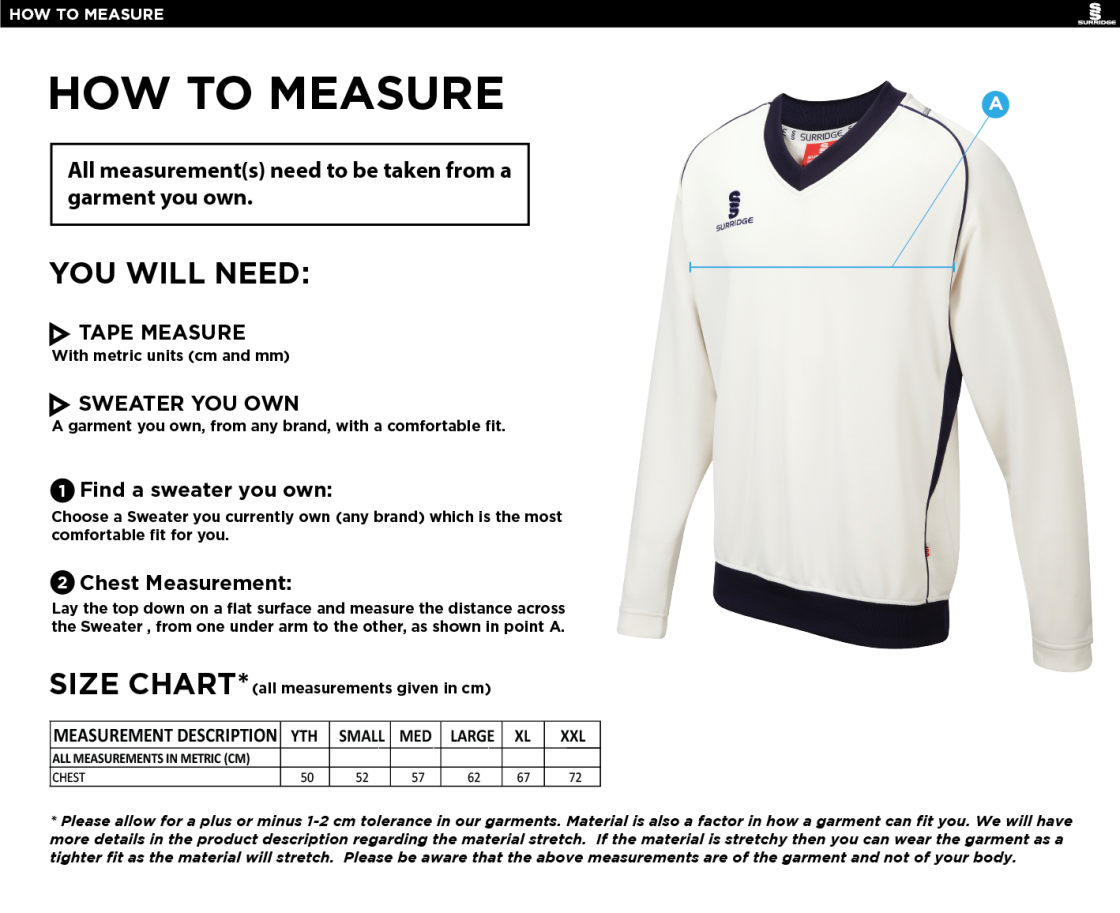 Buckie CC - Curve Long Sleeve Sweater - Size Guide